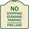 Signmission No Stopping Standing Parking Fire Lane Heavy-Gauge Aluminum Sign, 18" x 18", TG-1818-23571 A-DES-TG-1818-23571 - alternate 1